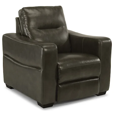 Contemporary Power Recliner with Power Headrest
